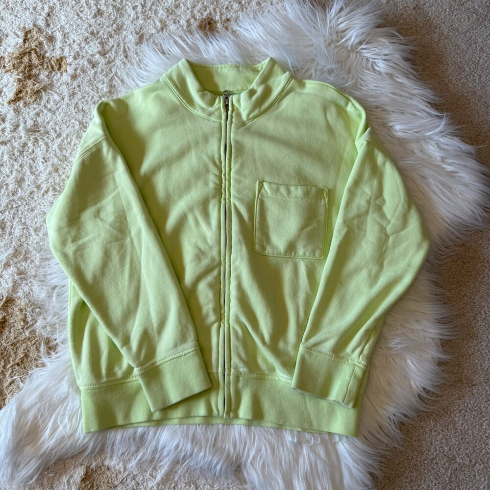 Gap Teen Bright Yellow Full Zip Mock Neck Sweatshirt 10